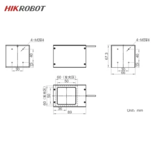 لایتینگ HIKROBOT با سطح نوردهی ۶۰ × ۶۰ میلیمتر و توان ۹٫۶ وات