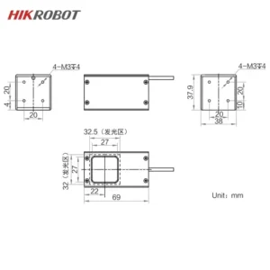 لایتینگ کواکسیال HIKROBOT مدل ۳۰×۳۰ میلی‌متر  ۳.۳ وات